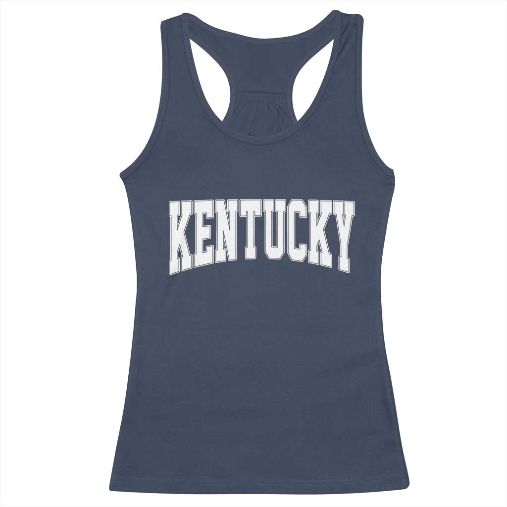 Kentucky Racerback Tank Top Retro Varsity Kentucky Lover KY State TS10 Navy Print Your Wear