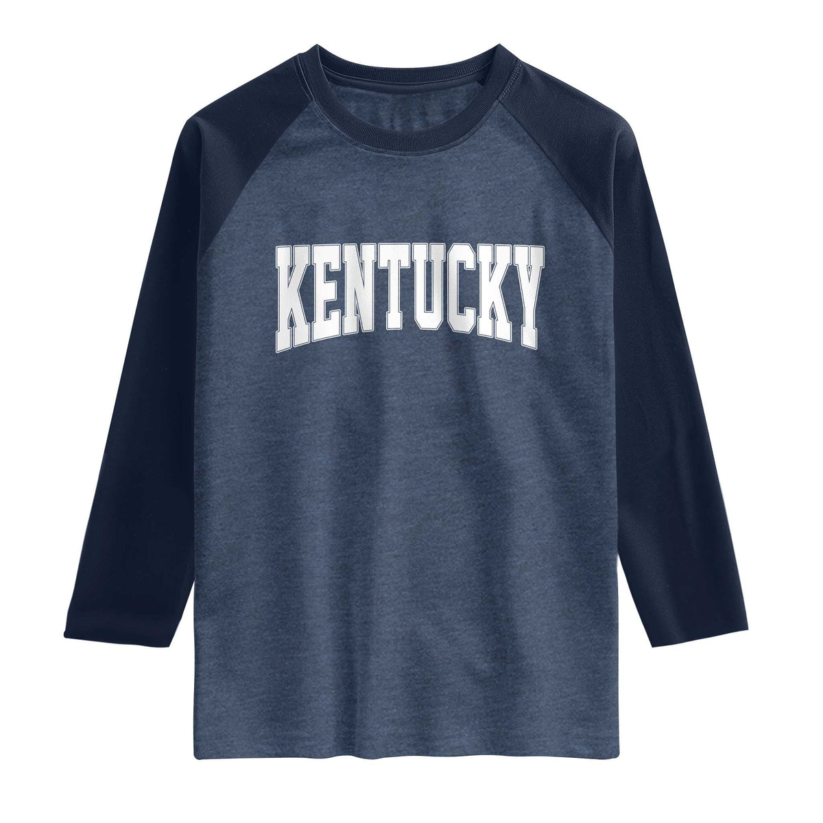 Kentucky Raglan Shirt Retro Varsity Kentucky Lover KY State TS10 Heather Denim Navy Print Your Wear