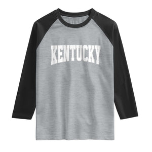 Kentucky Raglan Shirt Retro Varsity Kentucky Lover KY State TS10 Heather Gray Black Print Your Wear