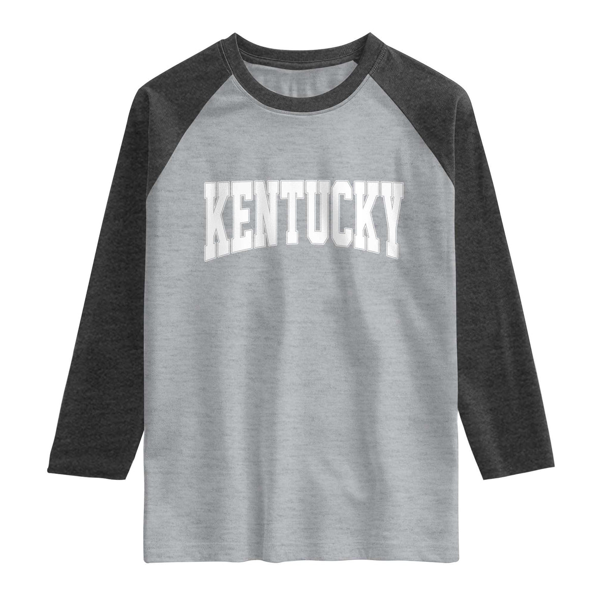 Kentucky Raglan Shirt Retro Varsity Kentucky Lover KY State TS10 Heather Gray Heather Charcoal Print Your Wear