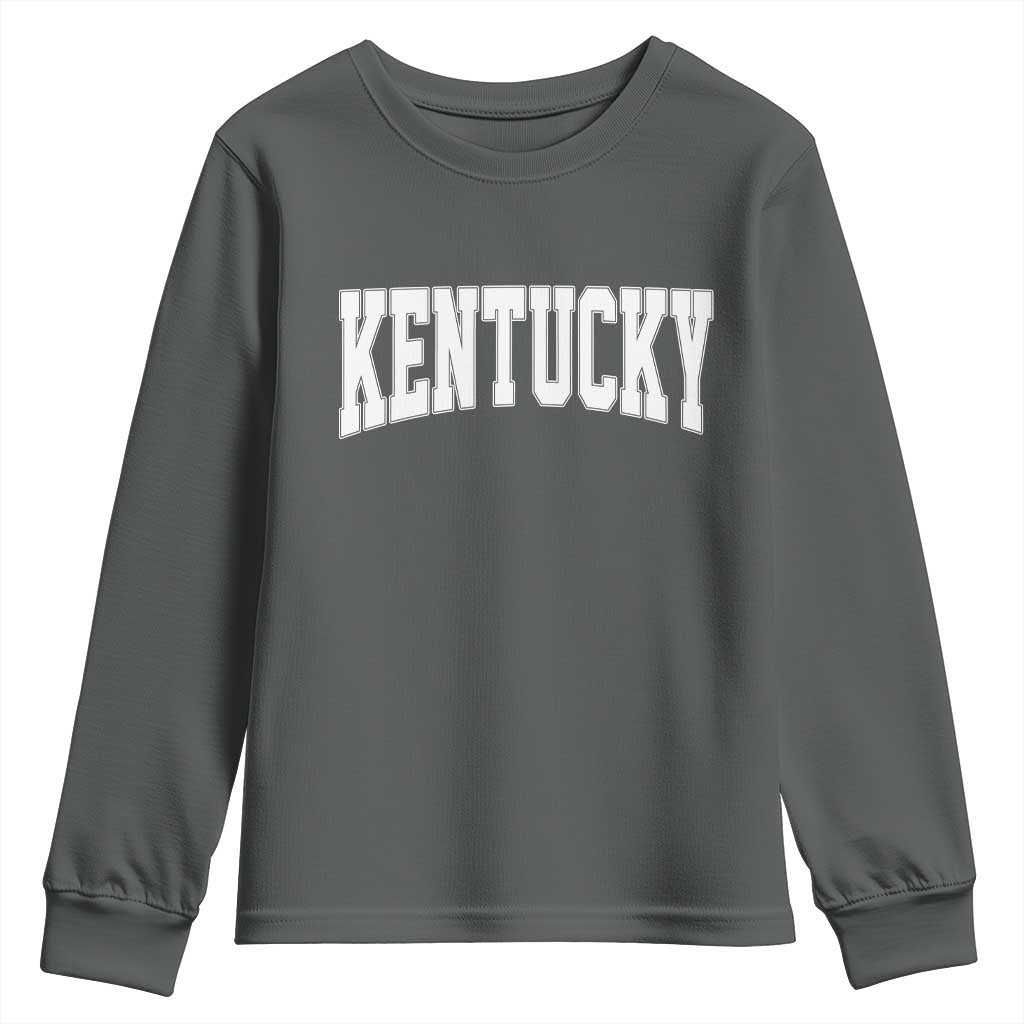 Kentucky Youth Sweatshirt Retro Varsity Kentucky Lover KY State TS10 Dark Heather Print Your Wear