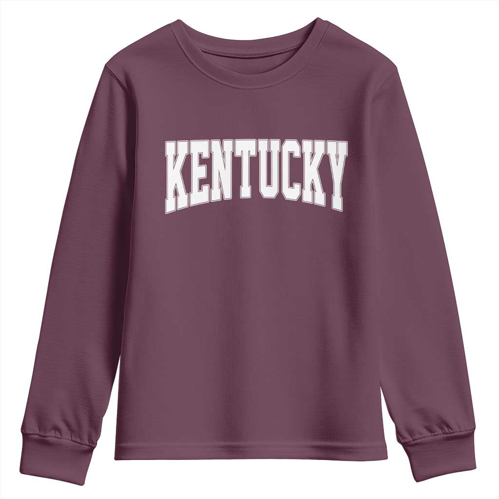 Kentucky Youth Sweatshirt Retro Varsity Kentucky Lover KY State TS10 Maroon Print Your Wear