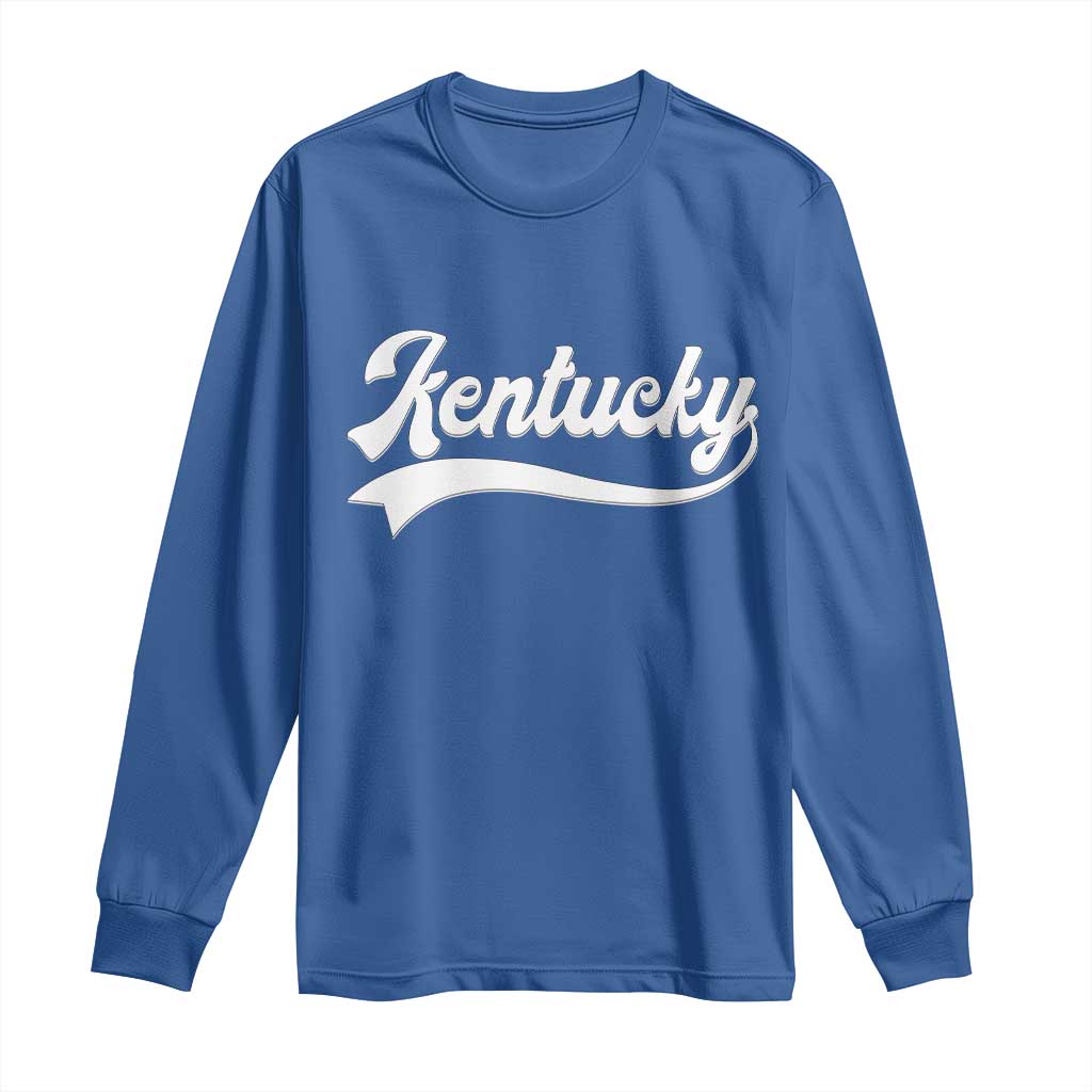 Vintage Kentucky Long Sleeve Shirt Varsity Script Retro Sports Jersey Style TS10 Royal Blue Print Your Wear