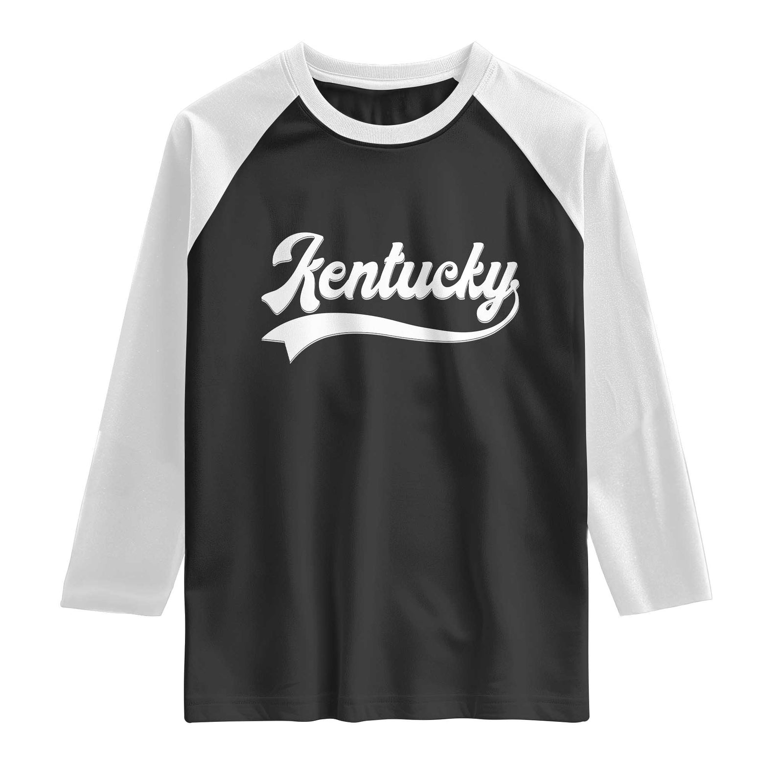 Vintage Kentucky Raglan Shirt Varsity Script Retro Sports Jersey Style TS10 Black White Print Your Wear