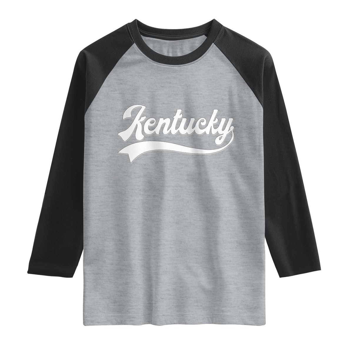 Vintage Kentucky Raglan Shirt Varsity Script Retro Sports Jersey Style TS10 Heather Gray Black Print Your Wear