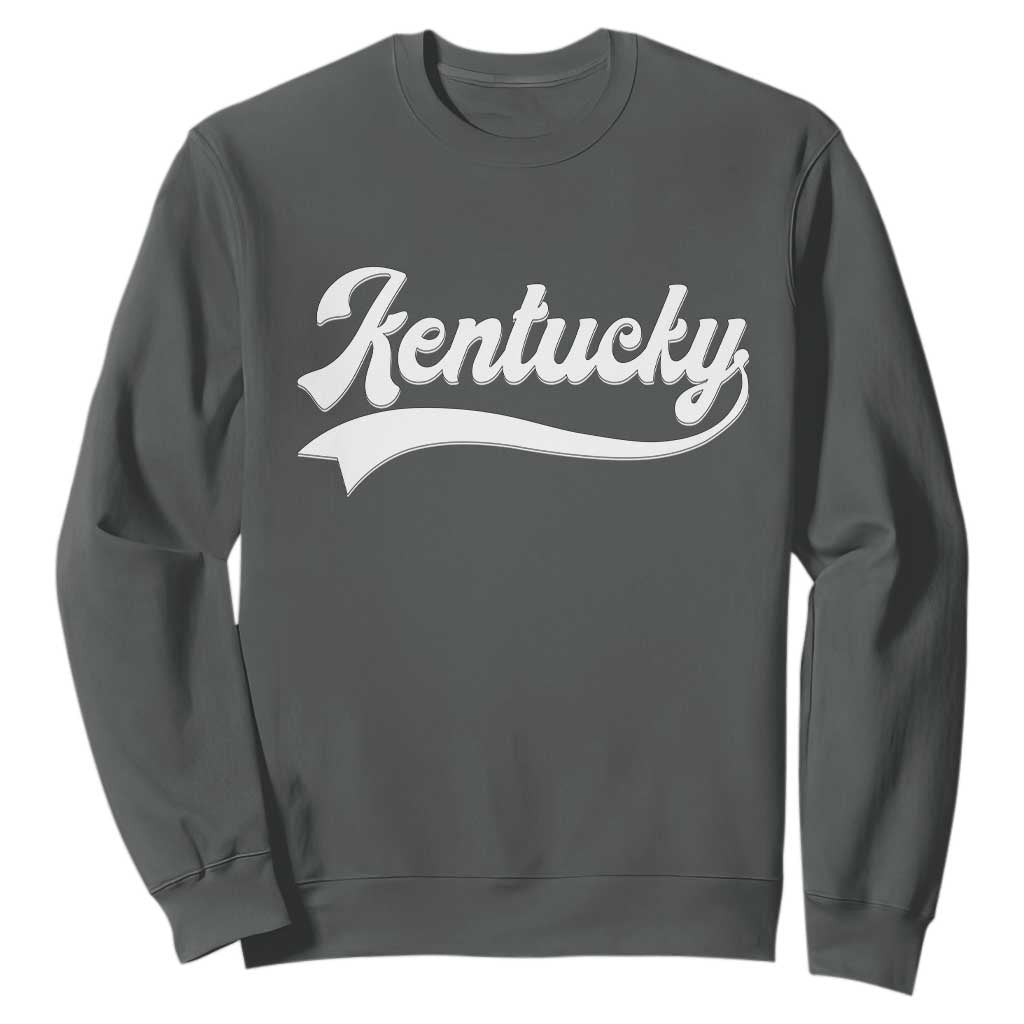 Vintage Kentucky Sweatshirt Varsity Script Retro Sports Jersey Style TS10 Dark Heather Print Your Wear