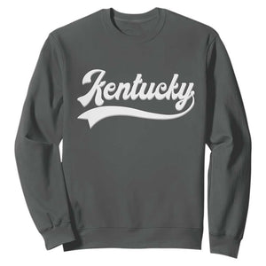 Vintage Kentucky Sweatshirt Varsity Script Retro Sports Jersey Style TS10 Dark Heather Print Your Wear
