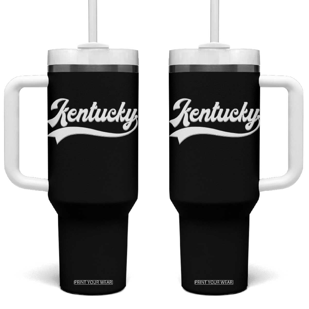 Vintage Kentucky Tumbler With Handle Varsity Script Retro Sports Jersey Style TS10 One Size: 40 oz Black Print Your Wear