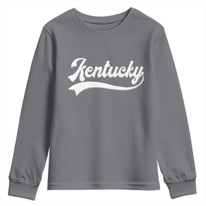 Vintage Kentucky Youth Sweatshirt Varsity Script Retro Sports Jersey Style TS10 Charcoal Print Your Wear
