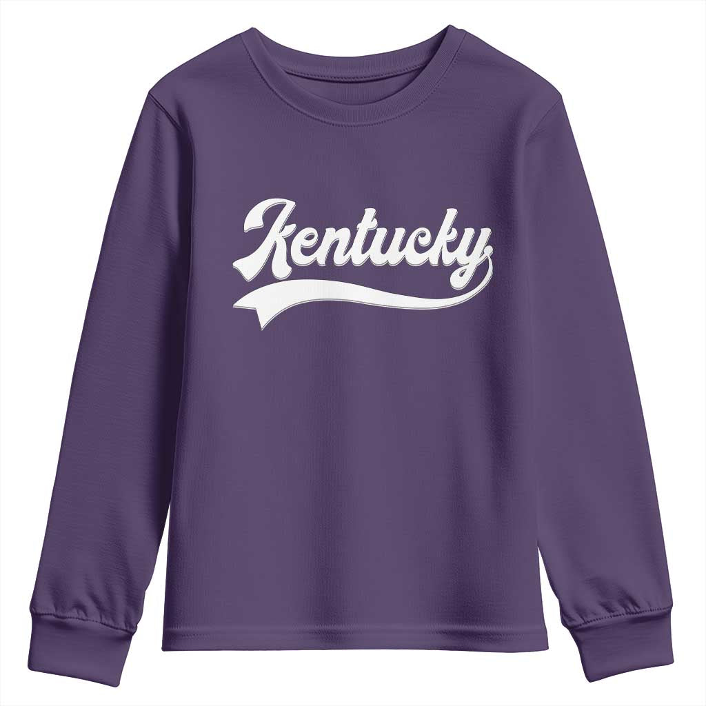 Vintage Kentucky Youth Sweatshirt Varsity Script Retro Sports Jersey Style TS10 Purple Print Your Wear