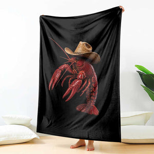 Cowboy Crawfish Throw Blanket Yeeclaw Western Country Seafood Lobster Cajun Lovers TS10 Print Your Wear