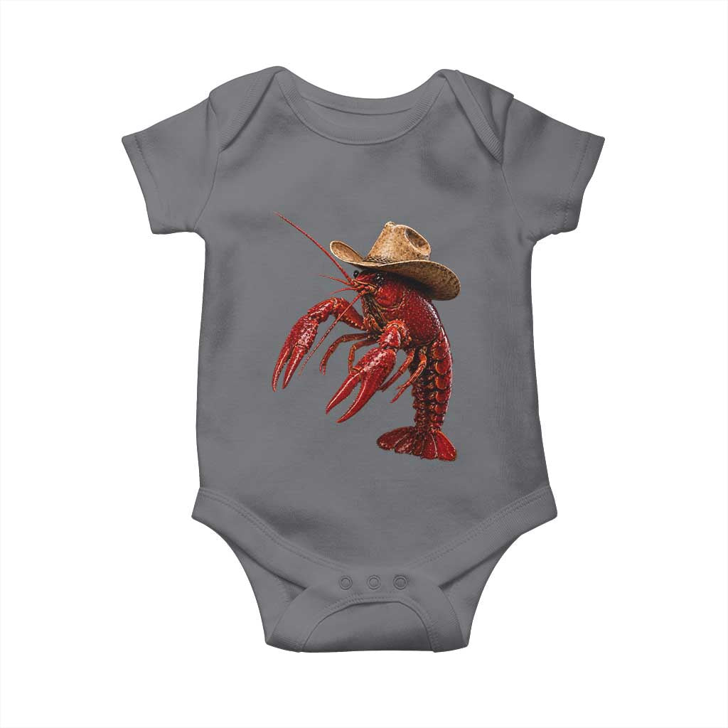Cowboy Crawfish Baby Onesie Yeeclaw Western Country Seafood Lobster Cajun Lovers TS10 Charcoal Print Your Wear