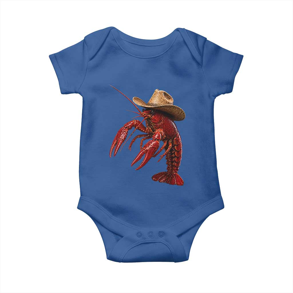 Cowboy Crawfish Baby Onesie Yeeclaw Western Country Seafood Lobster Cajun Lovers TS10 Royal Blue Print Your Wear