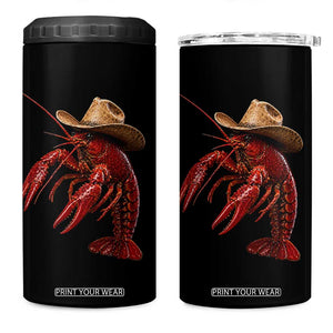 Cowboy Crawfish 4 in 1 Can Cooler Tumbler Yeeclaw Western Country Seafood Lobster Cajun Lovers TS10 One Size: 16 oz Black Print Your Wear