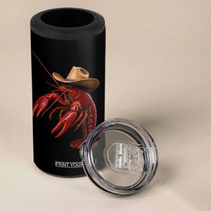 Cowboy Crawfish 4 in 1 Can Cooler Tumbler Yeeclaw Western Country Seafood Lobster Cajun Lovers TS10 Print Your Wear