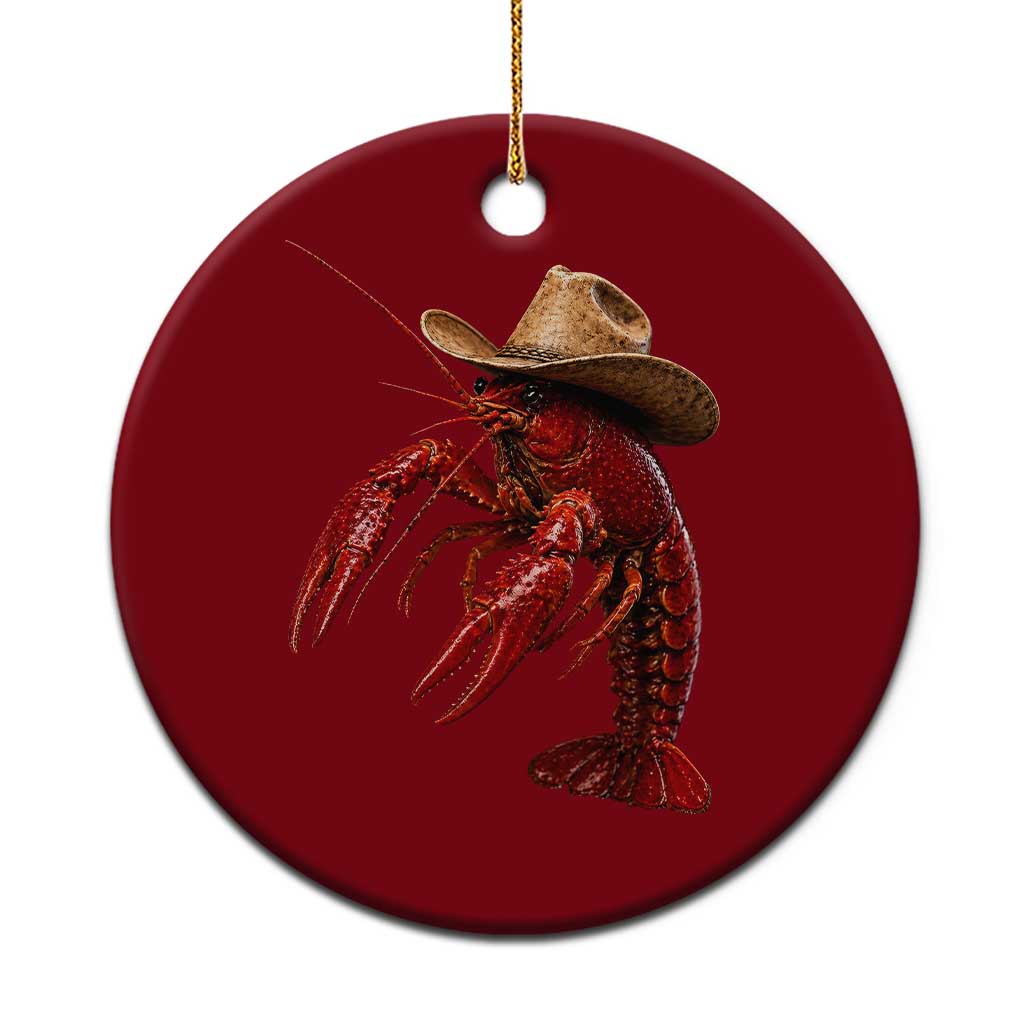 Cowboy Crawfish Ceramic Ornament Yeeclaw Western Country Seafood Lobster Cajun Lovers TS10 1pc Red Print Your Wear