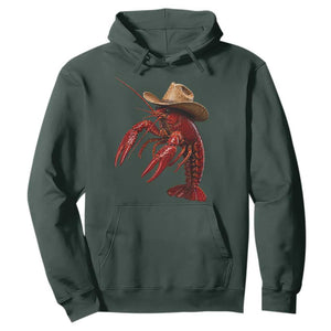 Cowboy Crawfish Hoodie Yeeclaw Western Country Seafood Lobster Cajun Lovers TS10 Dark Forest Green Print Your Wear