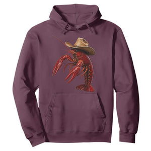 Cowboy Crawfish Hoodie Yeeclaw Western Country Seafood Lobster Cajun Lovers TS10 Maroon Print Your Wear