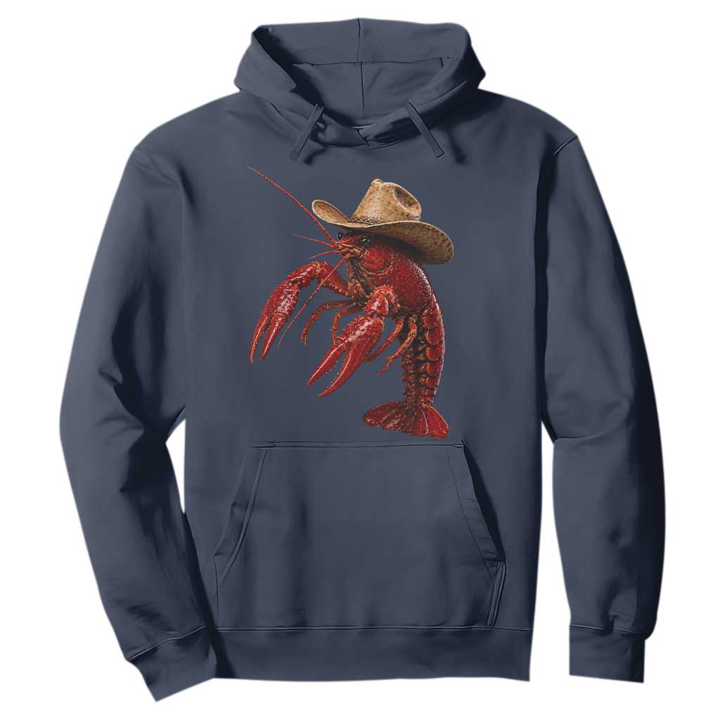Cowboy Crawfish Hoodie Yeeclaw Western Country Seafood Lobster Cajun Lovers TS10 Navy Print Your Wear