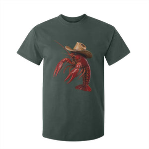 Cowboy Crawfish T Shirt For Kid Yeeclaw Western Country Seafood Lobster Cajun Lovers TS10 Dark Forest Green Print Your Wear