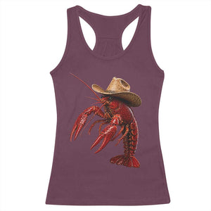 Cowboy Crawfish Racerback Tank Top Yeeclaw Western Country Seafood Lobster Cajun Lovers TS10 Maroon Print Your Wear