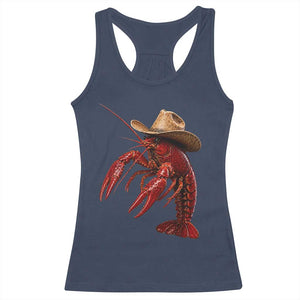 Cowboy Crawfish Racerback Tank Top Yeeclaw Western Country Seafood Lobster Cajun Lovers TS10 Navy Print Your Wear