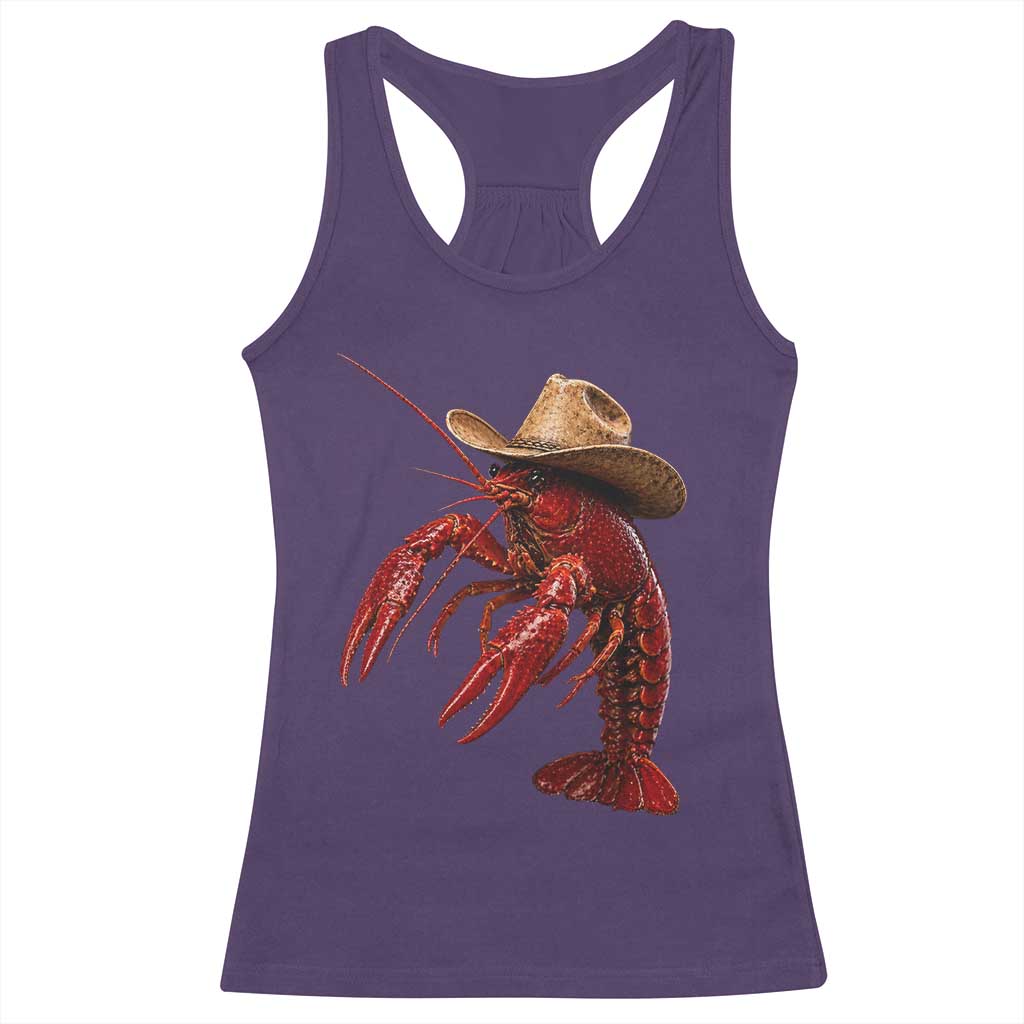 Cowboy Crawfish Racerback Tank Top Yeeclaw Western Country Seafood Lobster Cajun Lovers TS10 Purple Print Your Wear