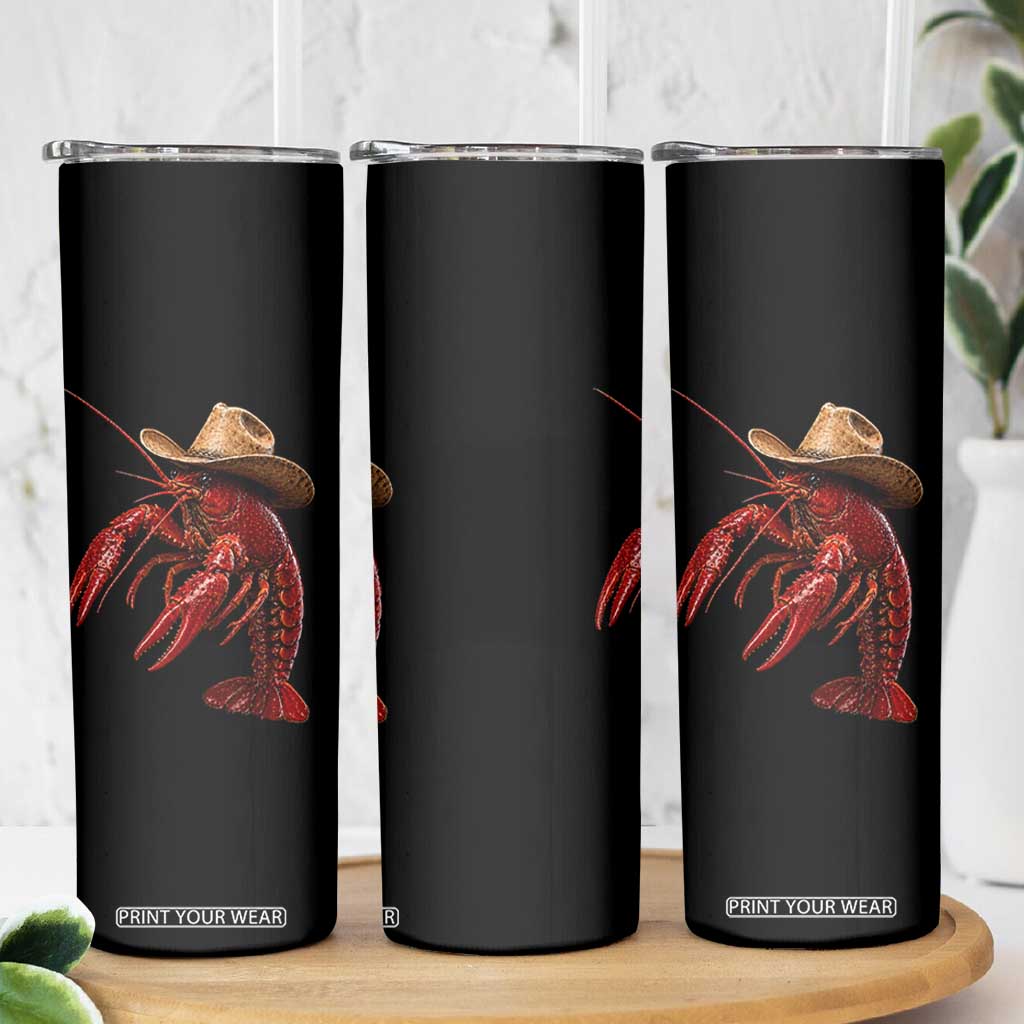 Cowboy Crawfish Skinny Tumbler Yeeclaw Western Country Seafood Lobster Cajun Lovers TS10 Print Your Wear