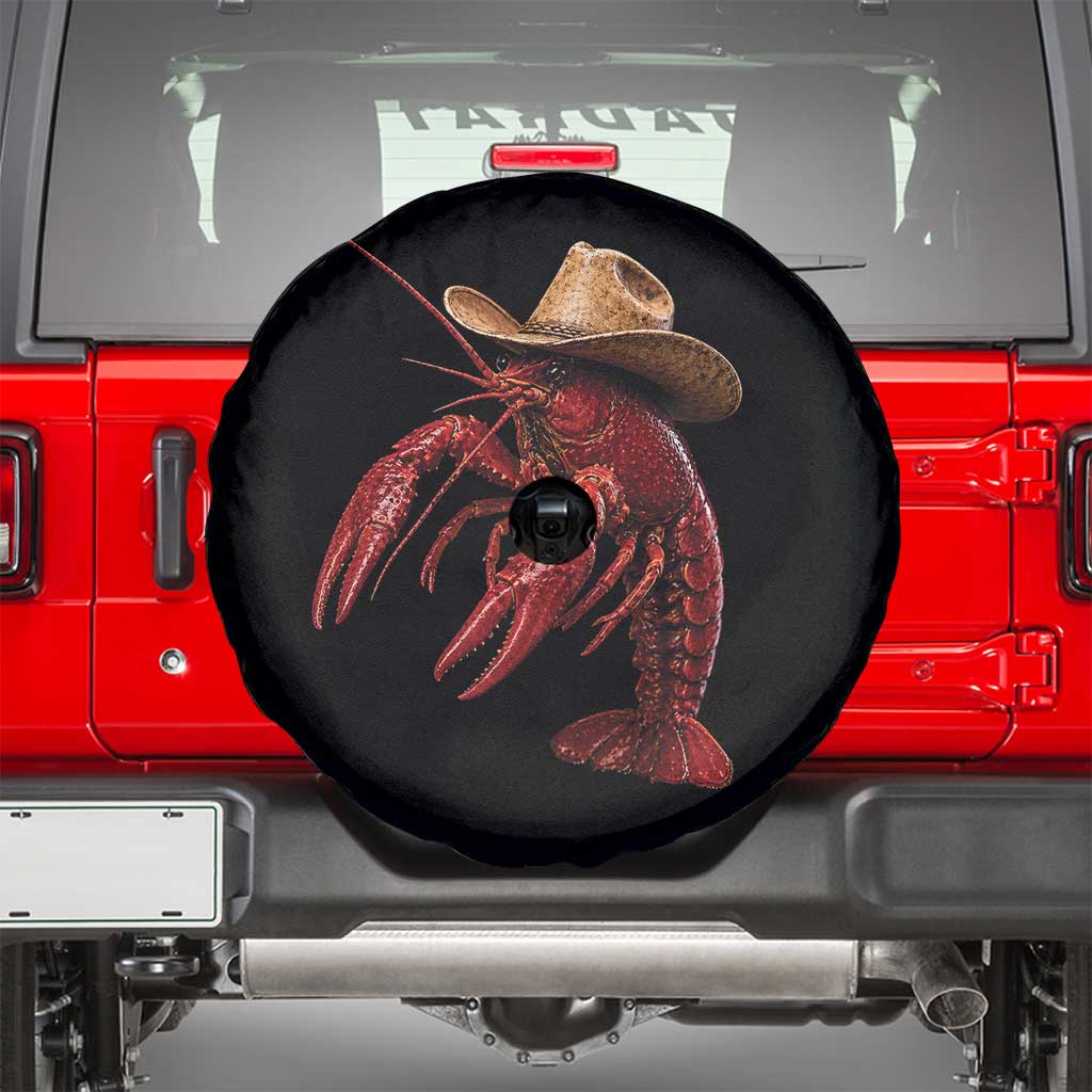 Cowboy Crawfish Spare Tire Cover Yeeclaw Western Country Seafood Lobster Cajun Lovers TS10 Black Print Your Wear