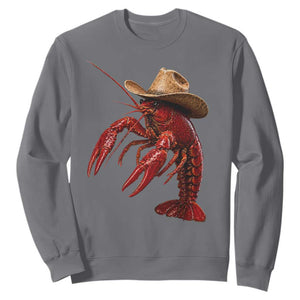 Cowboy Crawfish Sweatshirt Yeeclaw Western Country Seafood Lobster Cajun Lovers TS10 Charcoal Print Your Wear