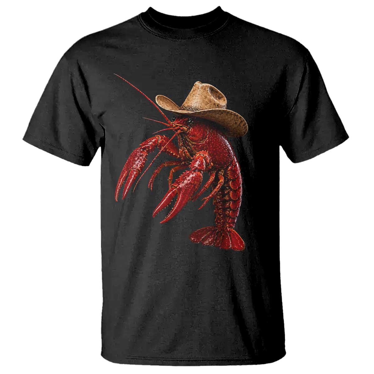 Cowboy Crawfish T Shirt Yeeclaw Western Country Seafood Lobster Cajun Lovers TS10 Black Print Your Wear