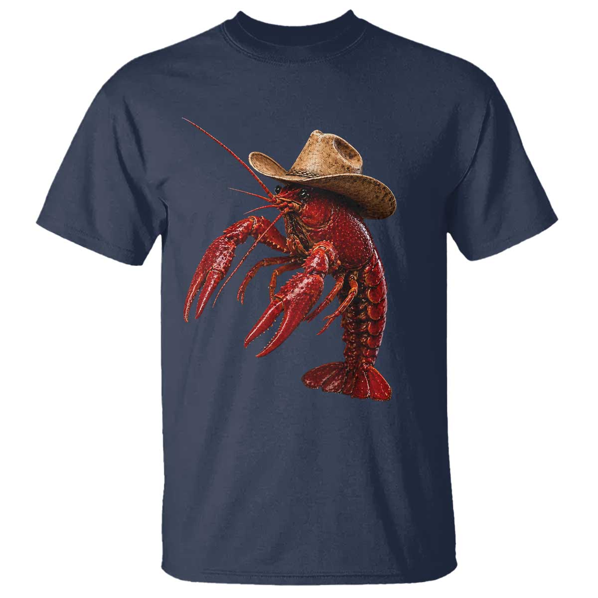 Cowboy Crawfish T Shirt Yeeclaw Western Country Seafood Lobster Cajun Lovers TS10 Navy Print Your Wear