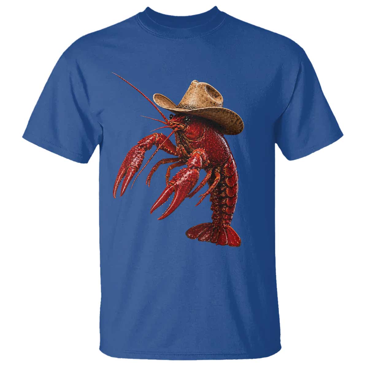 Cowboy Crawfish T Shirt Yeeclaw Western Country Seafood Lobster Cajun Lovers TS10 Royal Blue Print Your Wear