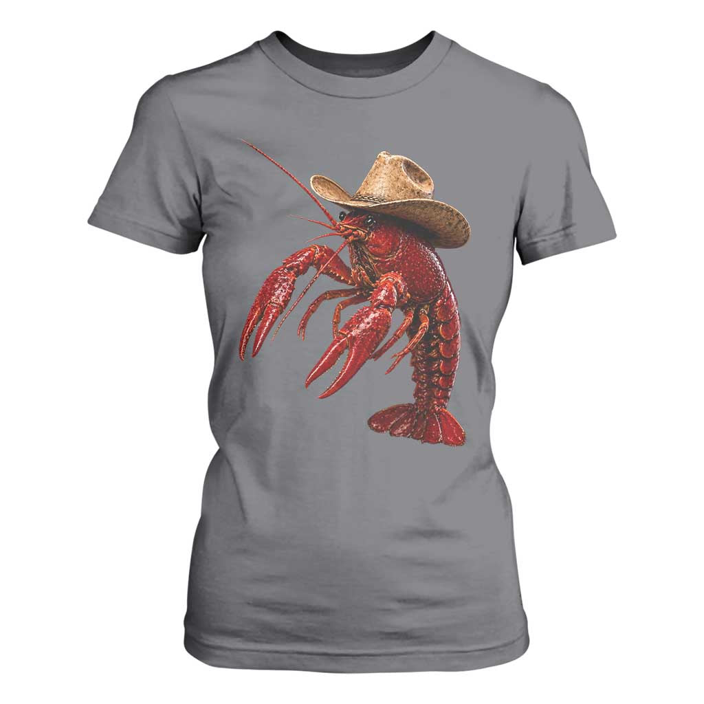 Cowboy Crawfish T Shirt For Women Yeeclaw Western Country Seafood Lobster Cajun Lovers TS10 Charcoal Print Your Wear