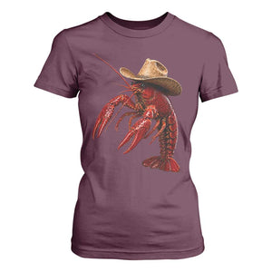 Cowboy Crawfish T Shirt For Women Yeeclaw Western Country Seafood Lobster Cajun Lovers TS10 Maroon Print Your Wear