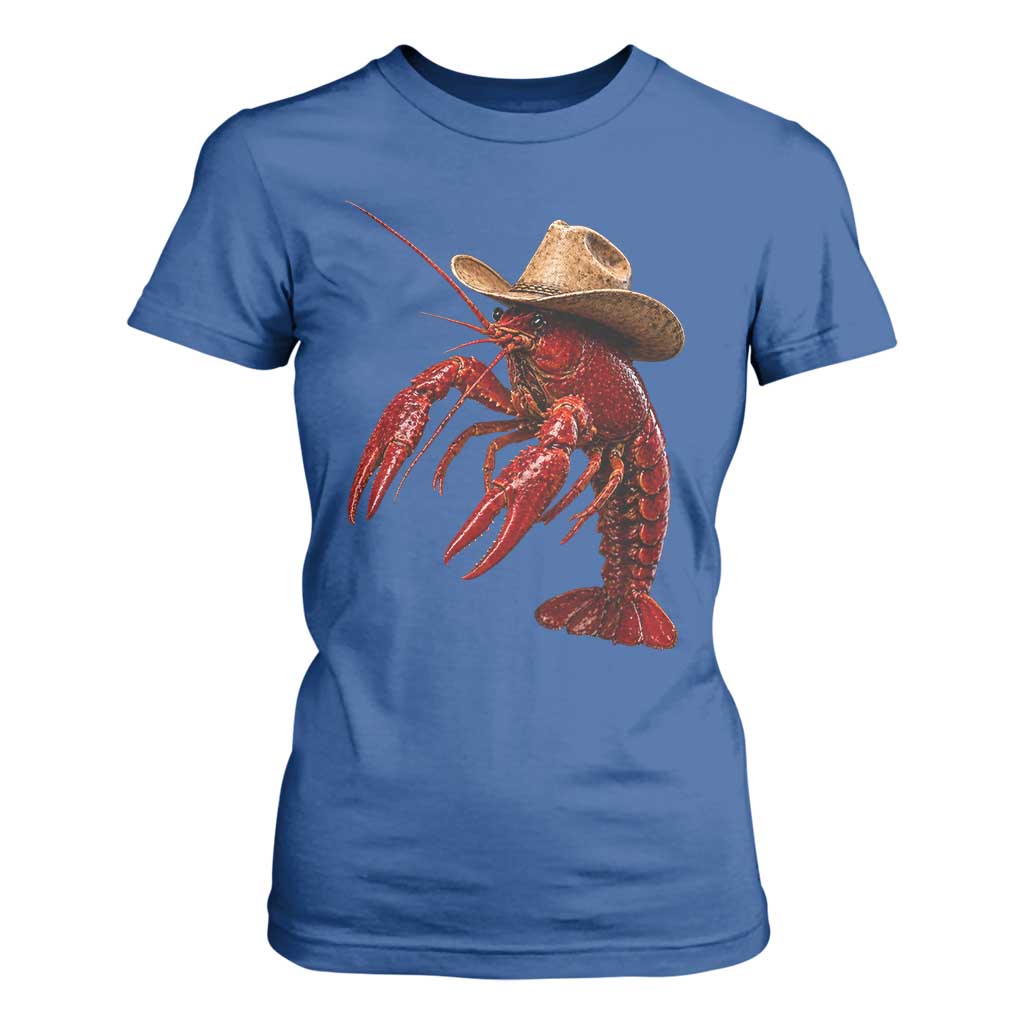 Cowboy Crawfish T Shirt For Women Yeeclaw Western Country Seafood Lobster Cajun Lovers TS10 Royal Blue Print Your Wear