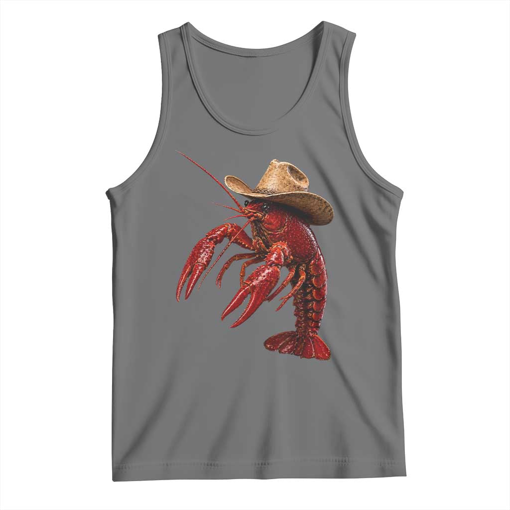 Cowboy Crawfish Tank Top Yeeclaw Western Country Seafood Lobster Cajun Lovers TS10 Black Heather Print Your Wear