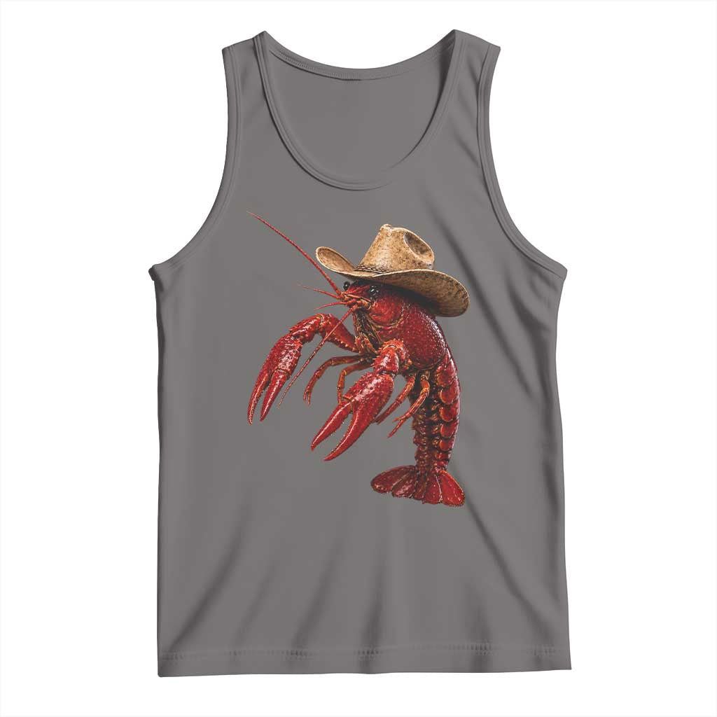 Cowboy Crawfish Tank Top Yeeclaw Western Country Seafood Lobster Cajun Lovers TS10 Deep Heather Print Your Wear