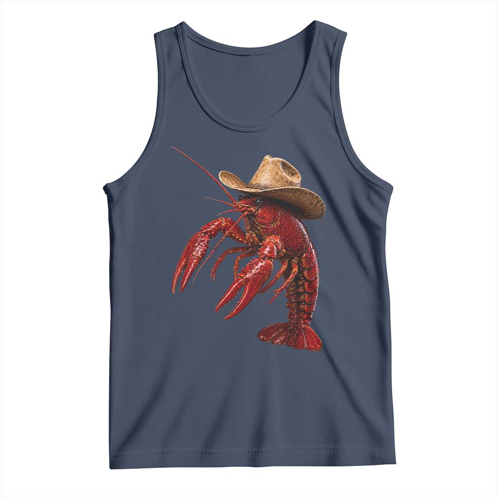 Cowboy Crawfish Tank Top Yeeclaw Western Country Seafood Lobster Cajun Lovers TS10 Navy Print Your Wear