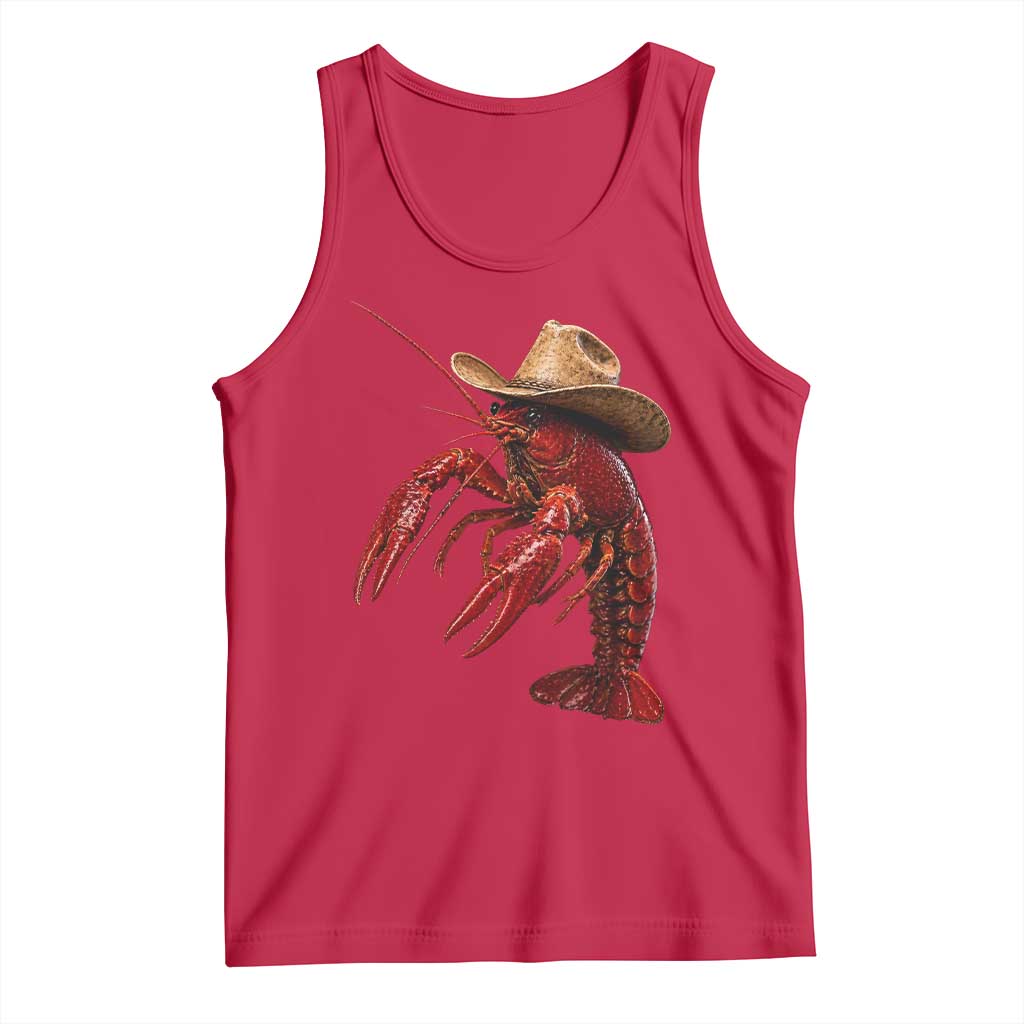 Cowboy Crawfish Tank Top Yeeclaw Western Country Seafood Lobster Cajun Lovers TS10 Red Print Your Wear