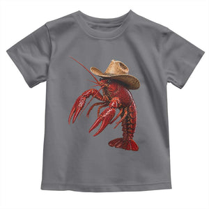 Cowboy Crawfish Toddler T Shirt Yeeclaw Western Country Seafood Lobster Cajun Lovers TS10 Charcoal Print Your Wear