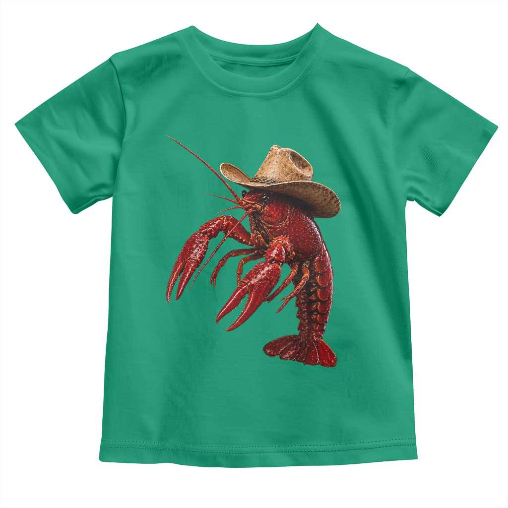 Cowboy Crawfish Toddler T Shirt Yeeclaw Western Country Seafood Lobster Cajun Lovers TS10 Irish Green Print Your Wear