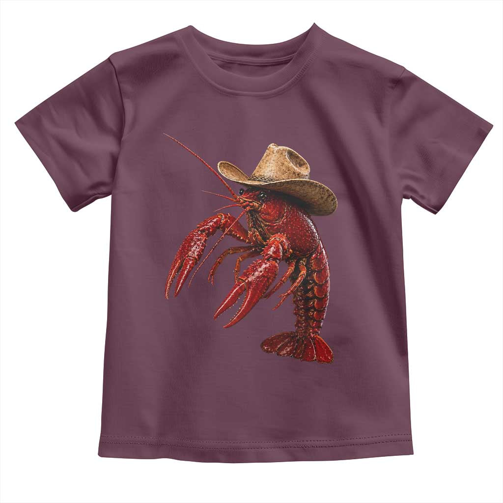 Cowboy Crawfish Toddler T Shirt Yeeclaw Western Country Seafood Lobster Cajun Lovers TS10 Maroon Print Your Wear