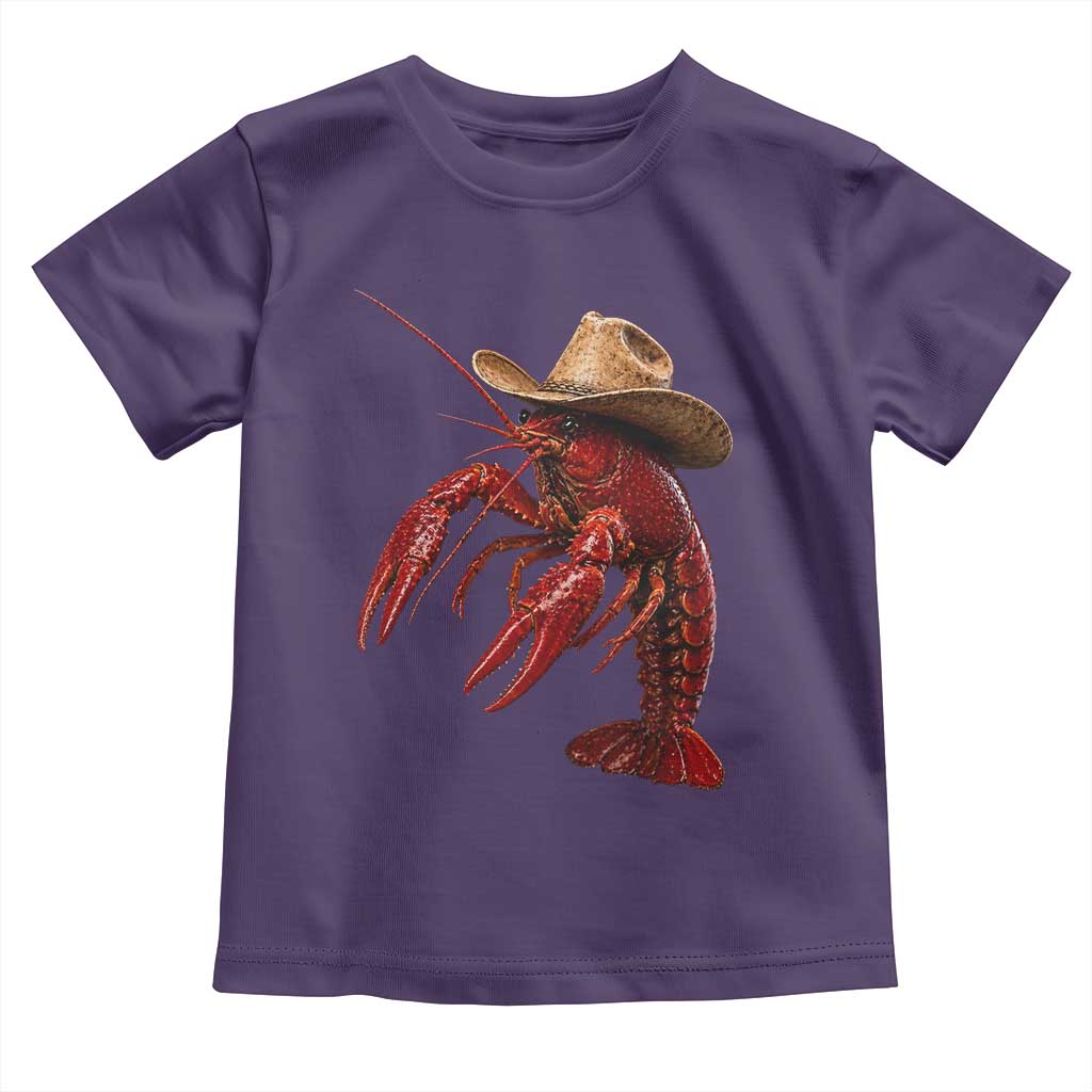 Cowboy Crawfish Toddler T Shirt Yeeclaw Western Country Seafood Lobster Cajun Lovers TS10 Purple Print Your Wear