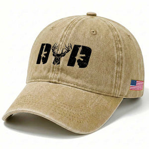 Hunting Dad Washed Cotton Baseball Cap Fathers Day Gun Lovers Hunter Dad TS10 Print Your Wear