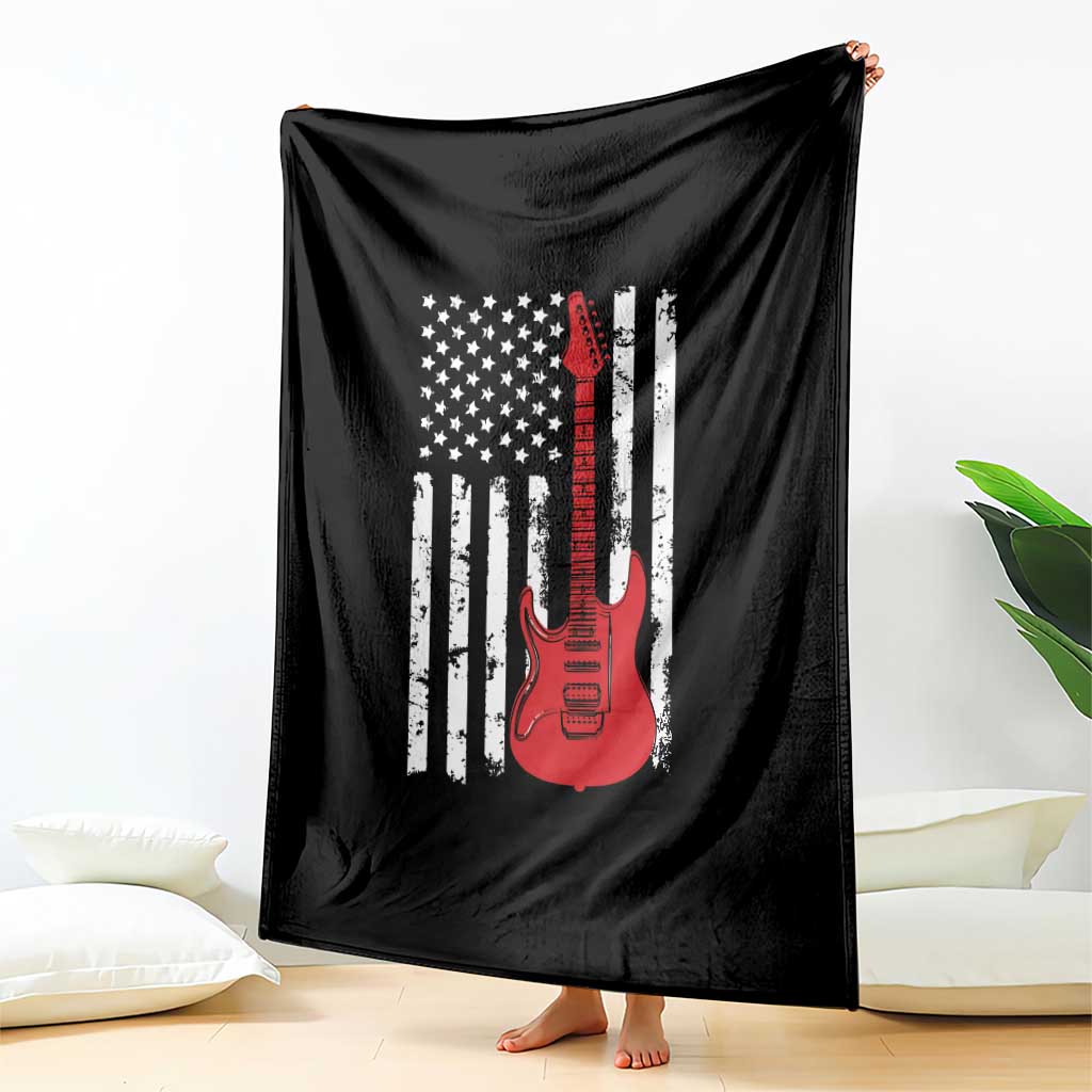 Bass Guitar Player Throw Blanket USA American Flag Musician Guitarist TS10 Print Your Wear