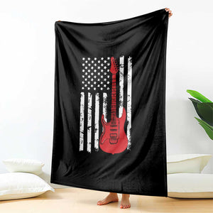 Bass Guitar Player Throw Blanket USA American Flag Musician Guitarist TS10 Print Your Wear