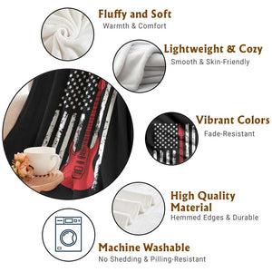 Bass Guitar Player Throw Blanket USA American Flag Musician Guitarist TS10 Print Your Wear