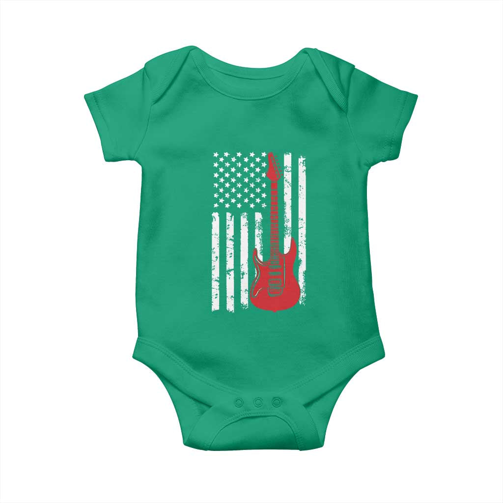 Bass Guitar Player Baby Onesie USA American Flag Musician Guitarist TS10 Irish Green Print Your Wear