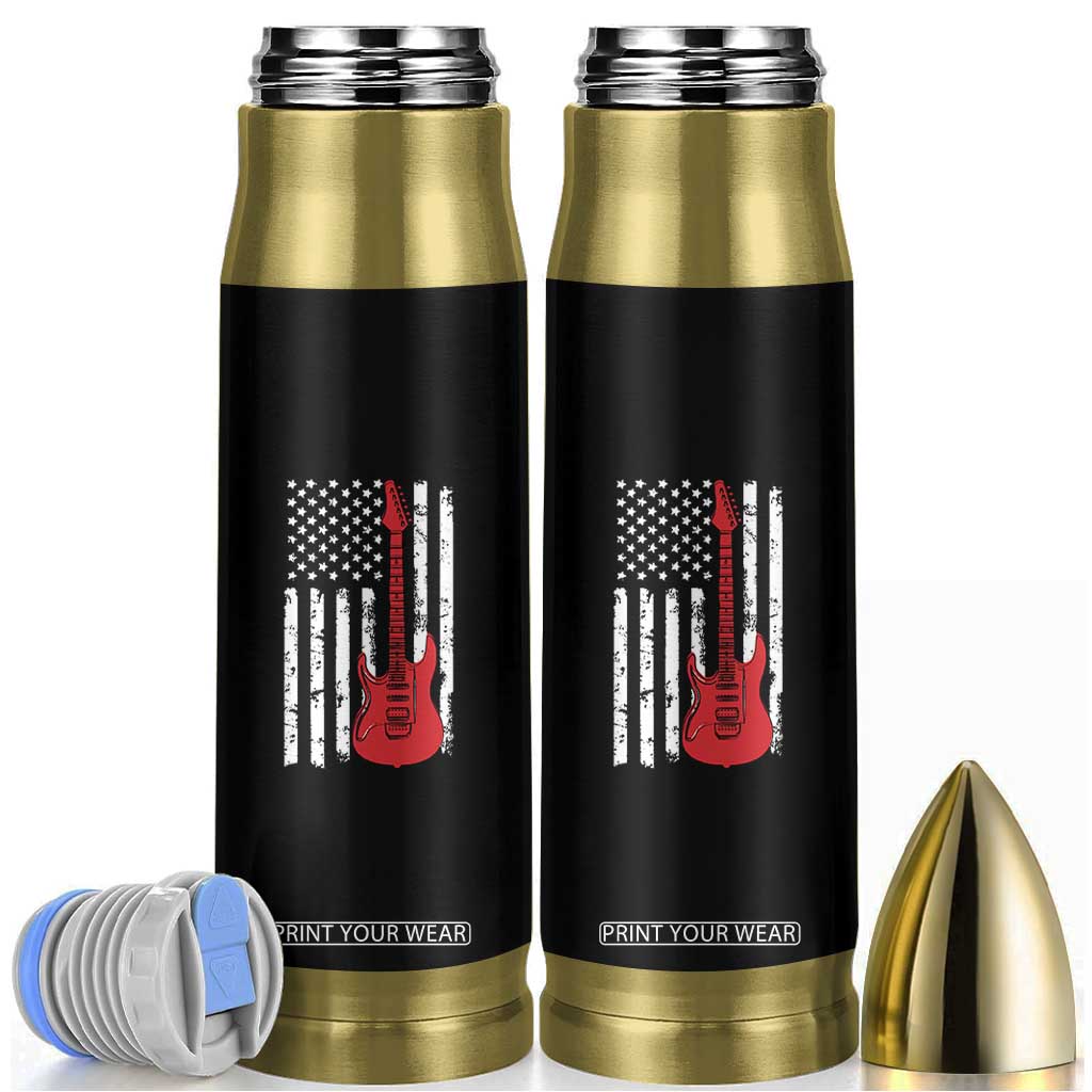 Bass Guitar Player Bullet Tumbler USA American Flag Musician Guitarist TS10 Black Print Your Wear